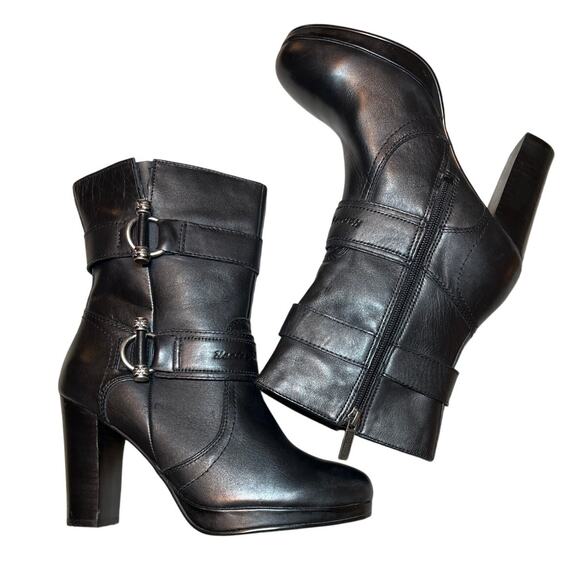 Harley-Davidson Tops - Women's Harley-Davidson Motorcycles Marissa Platform Black Leather Boots Sz 8